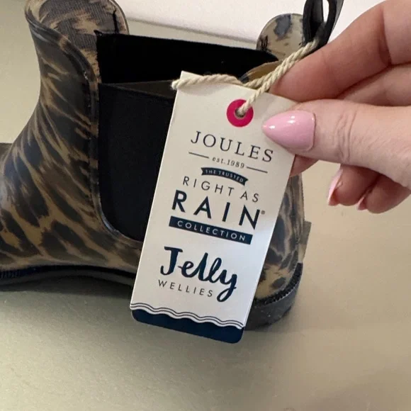 Joules Leopard Print Rain Boots - Picture 2 of 8